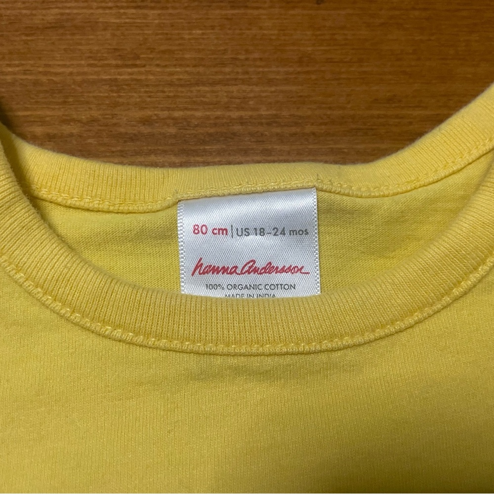 Hanna Andersson Organic Cotton Yellow Cat Tee Shirt Size 80 cm 18-24 Months - Picture 3 of 4